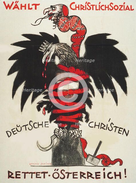 Election poster for the Christian Social Party in Vienna, 1920. Creator: Steiner, Bernd (1884-1933).