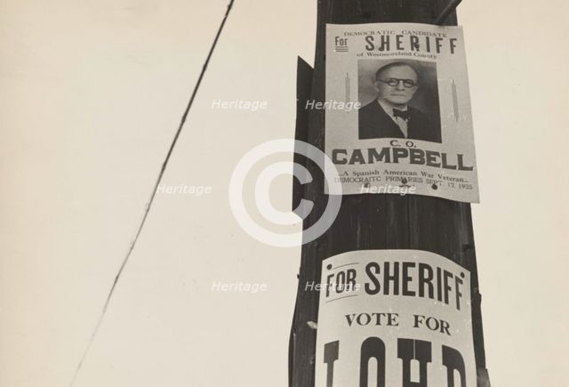 Election posters. Westmoreland, Pennsylvania, 1935. Creator: Ben Shahn.
