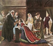 Electress Elisabeth takes communion after the protestant service, (1936). Creator: Unknown