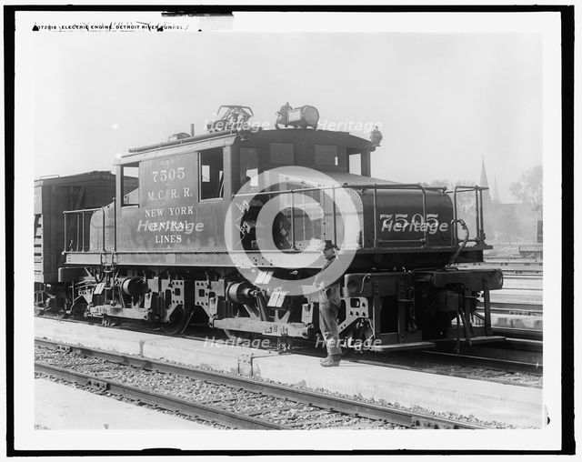 Electric engine, Detroit River tunnel, c.between 1910 and 1920. Creator: Unknown.