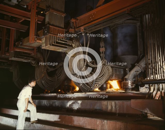 Electric phosphate smelting furnace used in the making of elem...Muscle Shoals area, Alabama, 1942. Creator: Alfred T Palmer.