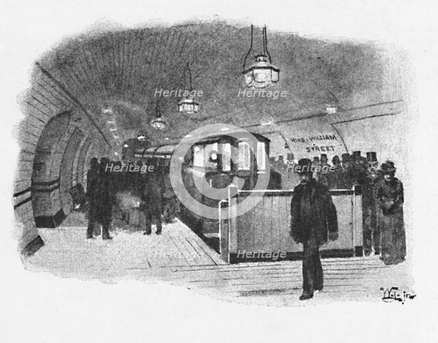 'Electric Railway Station (City and South London), King William Street', 1891. Creator: William Luker.