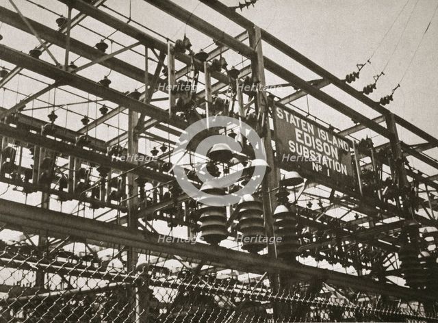Electrical substation Number 1 on Staten Island, New York, USA, early 1930s. Creator: Unknown.