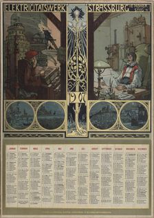 Electricity plant Strasbourg. Calendar for the year 1907, 1906. Creator: Schnug, Léo (1878-1933)