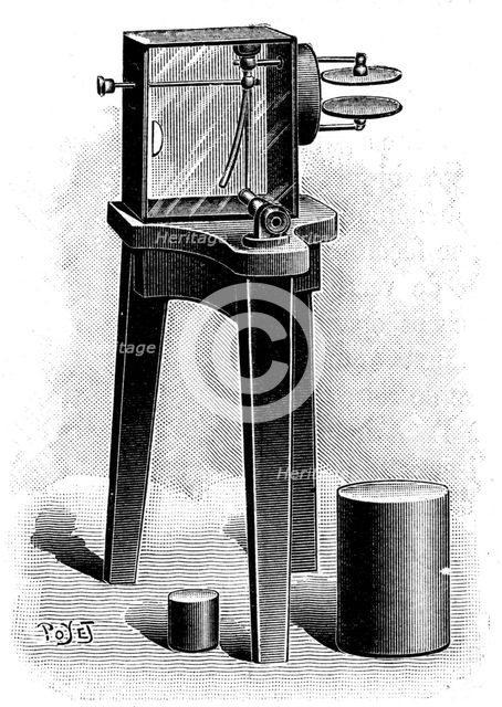 Electroscope fitted with microscope, 1904.  Artist: Anon