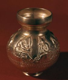 Electrum Graeco-Scythian vase showing Scythian activities, 4th century BC
