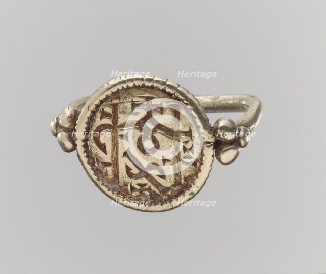 Electrum Signet Ring with Monogram, Frankish, 7th century. Creator: Unknown.