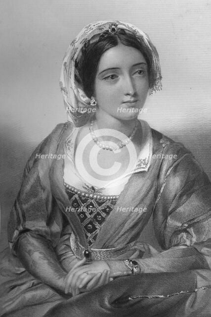 Eleanor of Castile (1244-1290), queen consort of King Edward I, 1851.Artist: WH Egleton