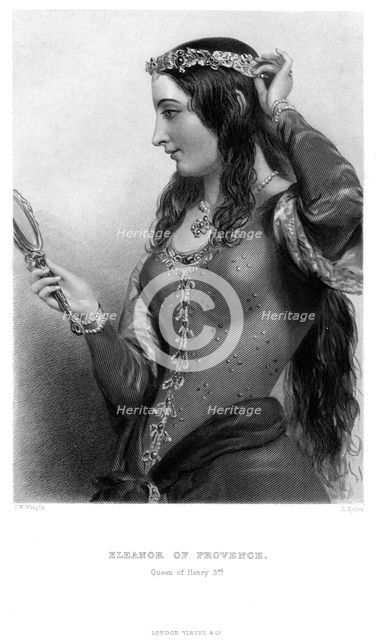 Eleanor of Provence (c1223-1291), Queen consort of King Henry III, 19th century.Artist: B Eyles