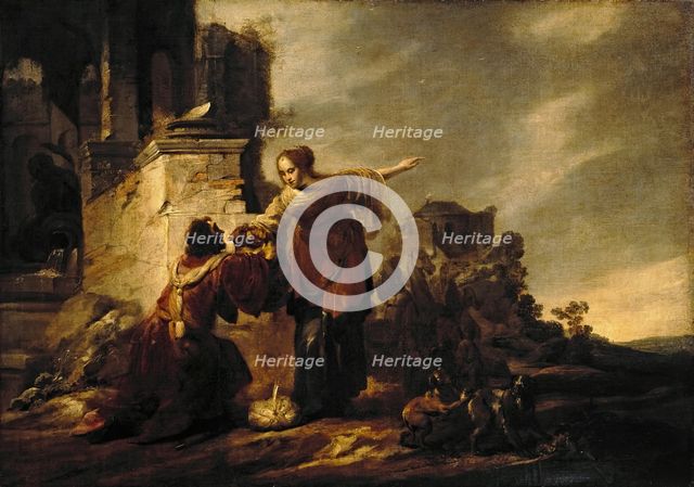 Eleazar and Rebecca at the Well, 1655. Creator: Jacob Hogers.