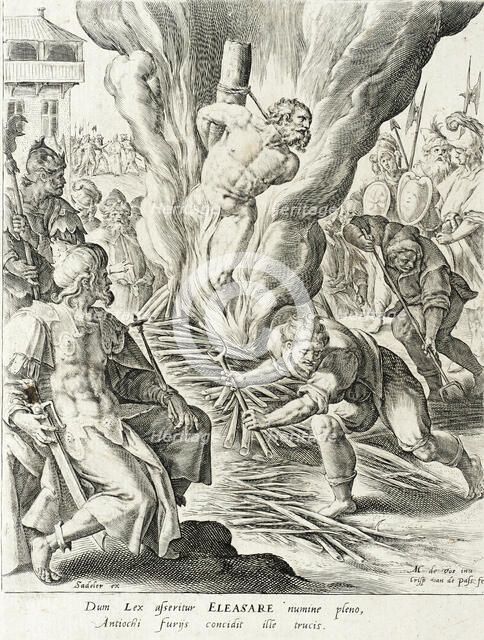 Eleazer killed by Antiochus, 1591. Creator: Crispijn de Passe I.