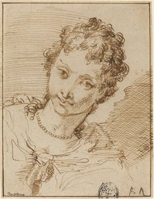 Elegant Young Woman with a Pearl Necklace. Creator: Francesco Fontebasso