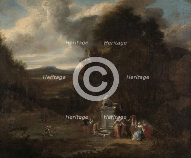 Elegant Company at an Antique Fountain in a Glade, c.1660-c.1670. Creator: Anon.