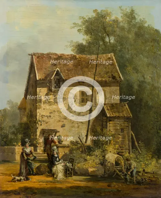 Elegant Company in a Garden. Creator: Louis Gabriel Moreau.
