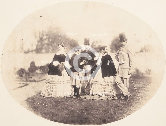 [Elegant Group Outdoors], ca. 1856-1859 Creator: Horatio Ross.