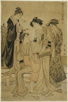 Elegant Pleasures: The Scent of Flowers, right (Furyu hana no ka asobi, jo), Japan, c. 1783. Creator: Kitagawa Utamaro