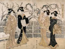 Elegant Plum Tree Garden, 1805-1820. Creator: Kikukawa Eizan