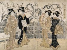 Elegant Plum Tree Garden, 1805-1820. Creator: Kikukawa Eizan