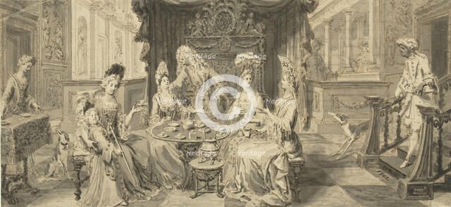 Elegant Society at Round Table, um 1700. Artist: Tidemann, Philip (1657-1705)