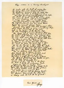 Elegy, written in a Country Churchyard, 18th December 1750.Artist: Thomas Gray