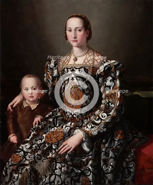Eleonora of Toledo and Her Son, between 1545 and 1550. Creators: Agnolo Bronzino, Workshop of Agnolo Bronzino.