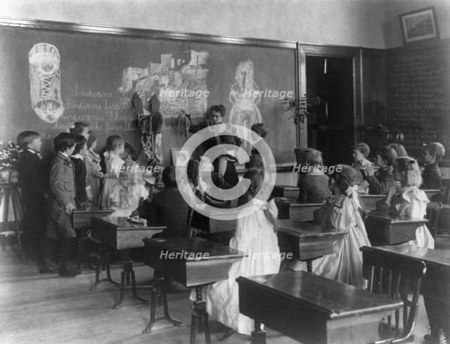 Elementary school class on American Indian culture, Washington, D.C., (1899?). Creator: Frances Benjamin Johnston.