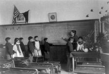 Elementary school class of Indian students with botanical specimens..., Carlisle, Pennsylvania, 1901 Creator: Frances Benjamin Johnston