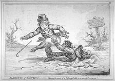 Elements of Skateing. A fundamental error in the art of skaiting 1805. Artist: James Gillray