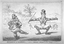 Elements of Skateing. Attitude! Attitude is every thing! 1805. Artist: James Gillray