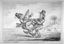Elements of Skateing. The consequence of going before the wind 1805. Artist: James Gillray