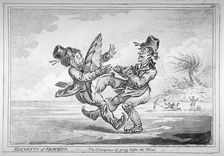 Elements of Skateing. The consequence of going before the wind 1805. Artist: James Gillray