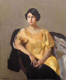 Elena in a Yellow Robe, 1909. Creator: Sorolla y Bastida, Joaquín (1863-1923)