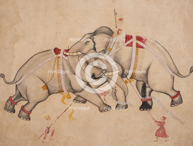 Elephant Combat, c1725. Creator: Unknown.