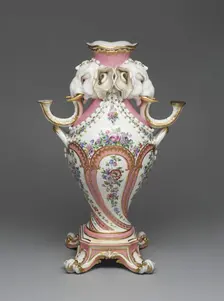 Elephant Candelabrum Vase (Vase à Tête d'Eléphant), Sèvres, 1757/58. Creators: Sèvres Porcelain Manufactory, Jean-Claude Deplessis, Pierre-Louis-Philippe Armand
