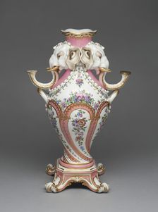 Elephant Candelabrum Vase (Vase à Tête d'Eléphant), Sèvres, 1757/58. Creators: Sèvres Porcelain Manufactory, Jean-Claude Deplessis, Pierre-Louis-Philippe Armand