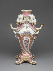 Elephant Candelabrum Vase (Vase à Tête d'Eléphant), Sèvres, 1757/58. Creators: Sèvres Porcelain Manufactory, Jean-Claude Deplessis, Pierre-Louis-Philippe Armand
