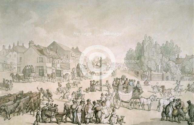 Elephant and Castle, Southwark, London, c1805-c1820. Artist: Thomas Rowlandson