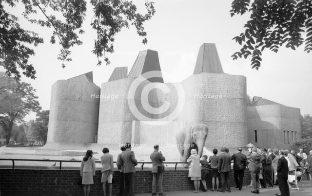 Elephant and rhino pavilion, London Zoo, Regent's Park, London, c1965.  Artist: Eric de Maré.