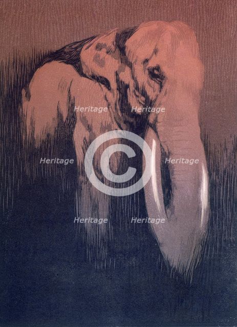 Elephant; scene from "The Jungle Book", 1919. Creator: Paul Jouve.