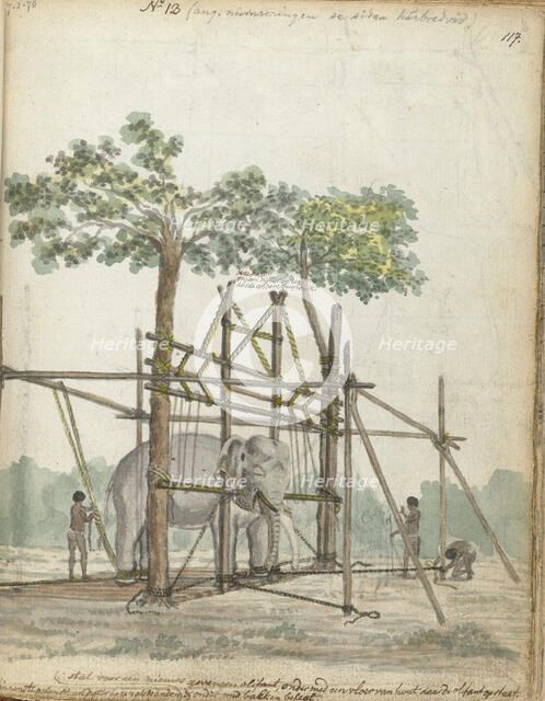 Elephant stable, 1786. Creator: Jan Brandes.