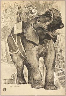 Elephant with Riders, n.d. Creator: Auguste-Andre Lancon