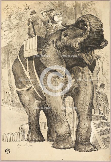 Elephant with Riders, n.d. Creator: Auguste-Andre Lancon.