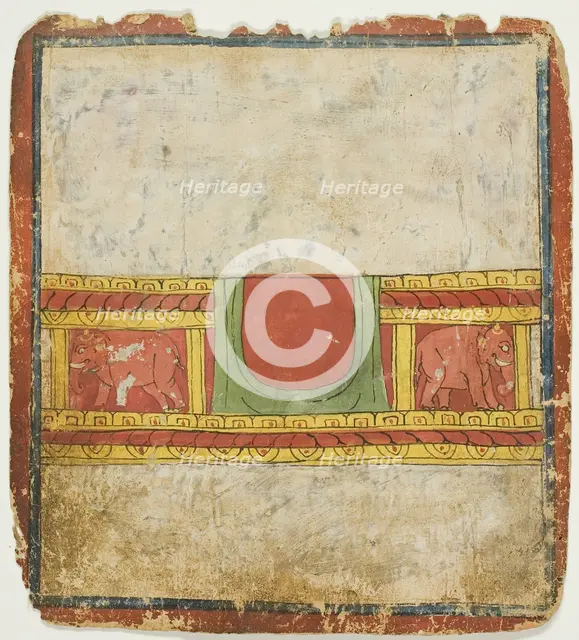 Elephant Throne, from a Set of Initiation Cards (Tsakali), 14th/15th century. Creator: Unknown.