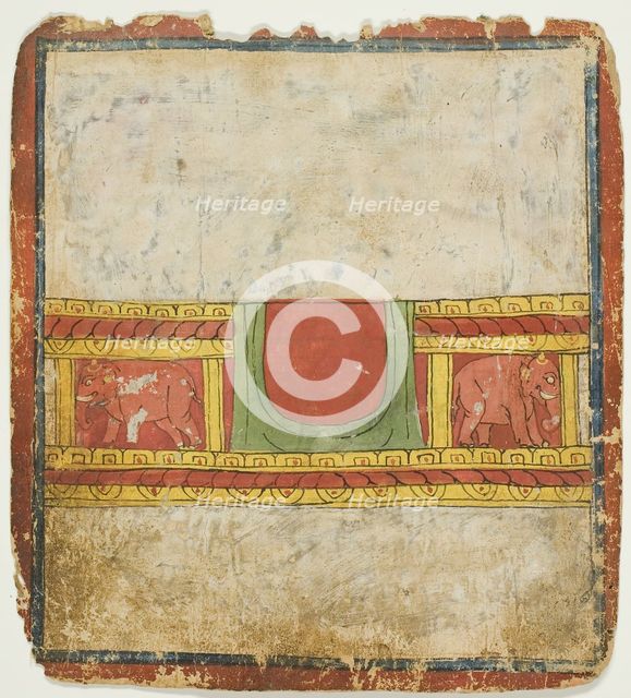 Elephant Throne, from a Set of Initiation Cards (Tsakali), 14th/15th century. Creator: Unknown.