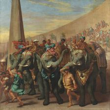 Elephants in a circus, ca 1637-1640