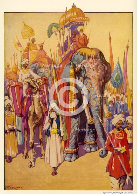 'Elephants in Procession', c1948. Creator: Unknown.