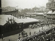 Elevated view showing procession to celebrate Queen Victoria's Golden Jubilee, London, 1887. Creator: AMTA