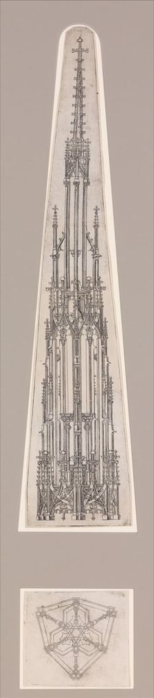Elevation of a Gothic Pinnacle with a Hexagonal Plan, late 15th century. Creator: Wenzel von Olmutz