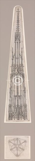 Elevation of a Gothic Pinnacle with a Hexagonal Plan, late 15th century. Creator: Wenzel von Olmutz.