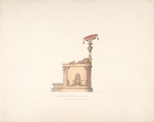 Elevation of a Pulpit, Side View, R. Edmundson & Sons, early 19th century. Creator: Anon